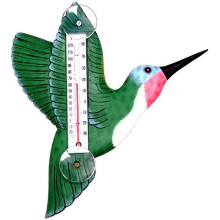 SONGBIRD ESSENTIALS Songbird Essentials Green Hummingbird Small Window Thermometer SE2170703